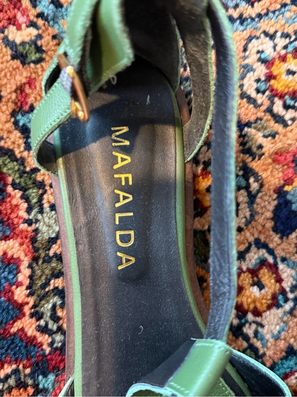 Green Leather Fisherman Sandals by Mafalda